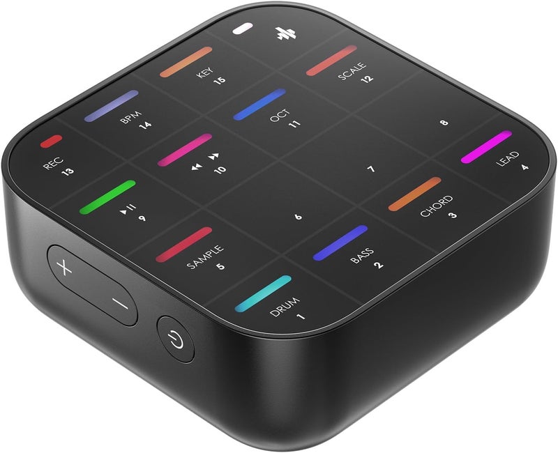 Donner وحدة تحكم MIDI بلوتوث MEDO، جروف بوكس محمول | وتر، عينة، لحن، بيس، طبلة | مسجل ومولد صوت مدمج | iOS، ماك، ويندوز، أندرويد | غلاف سيليكون، تشغيل وتطبيق MEDO SYNTH - Image 1
